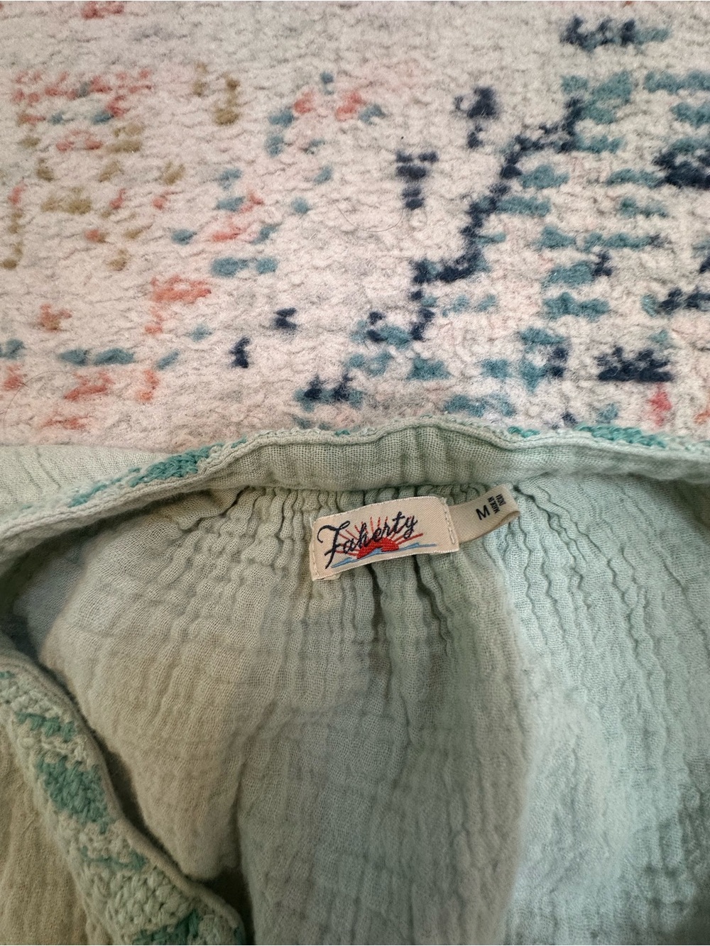 Faherty dream cotton gauze lucia top in surf spray - Picture 3 of 4